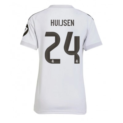 Ženski Nogometni dresi Real Madrid Dean Huijsen #24 Domači 2025-26 Kratek Rokav Ženski Nogometni dresi Real Madrid Dean Huijsen #24 Domači 2025-26 Kratek Rokav